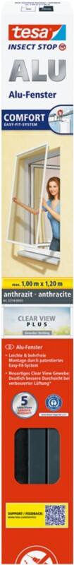 tesa Comfort Insektenschutzfenster 1.200 x 1.000 mm Anthrazit