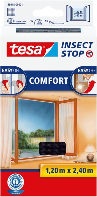 tesa Comfort Fliegengitter 1.200 x 2.400 mm Anthrazit