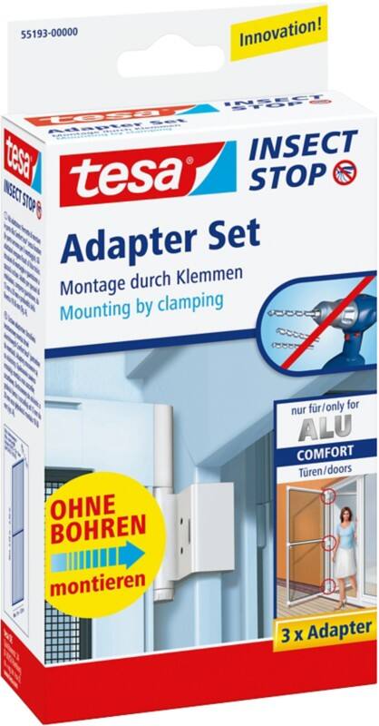 tesa ALU Comfort Adapter-Set 110 x 57 x 210 mm Weiß 3er-Pack