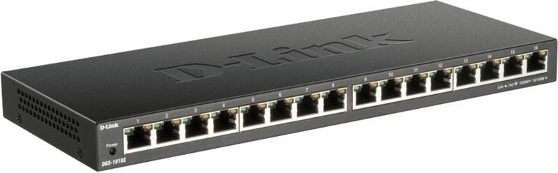 D-Link Switch DGS-1016S Unmanaged Gigabit Ethernet (10/100/1000) Schwarz