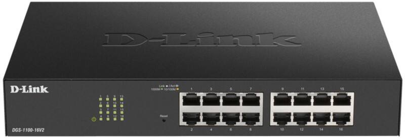 D-Link Ethernet Switch DGS-1100-16V2 Managed L2 Gigabit (10/100/1000) Schwarz
