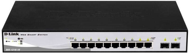 D-Link Switch DGS-1210-10 Managed L2 Gigabit Ethernet (10/100/1000) 1U Schwarz, Grau