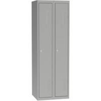 Metall Schließfach 2 Türen Schlüsselschloss 600 x 500 x 1.800 mm Grau