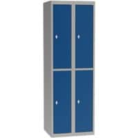 Metall Schließfach 4 Türen Schlüsselschloss 600 x 500 x 1.800 mm Grau