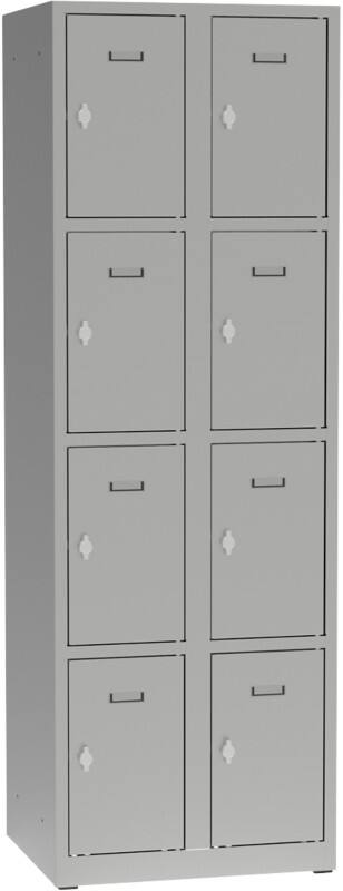 Metall Schließfach 8 Türen Schlüsselschloss 600 x 500 x 1.800 mm Grau