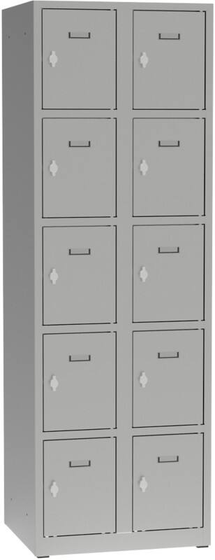 Metall Schließfach 10 Türen Schlüsselschloss 600 x 500 x 1.800 mm Grau