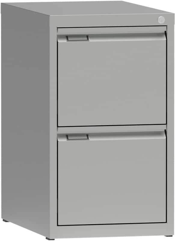 Metall Aktenschrank 2 Schübe 405 x 623 x 704 mm Grau  