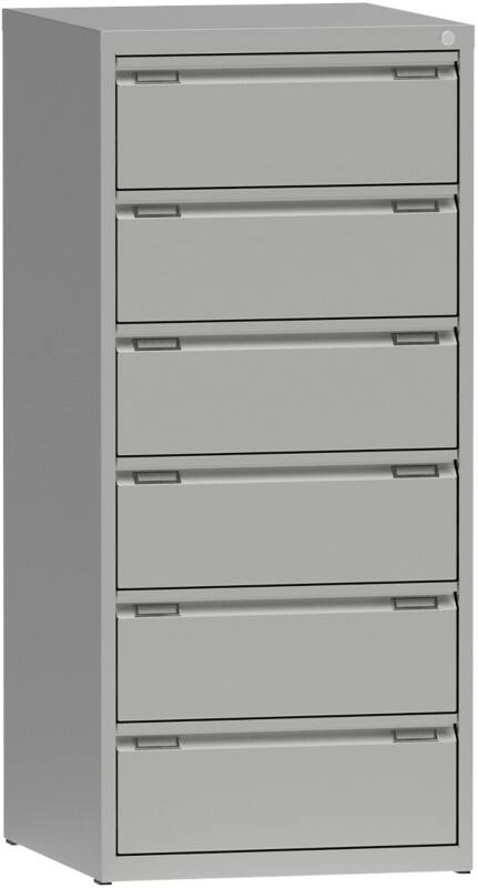 Metall Aktenschrank 6 Schübe 600 x 623 x 1.320 mm Grau  