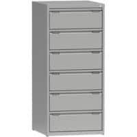 Metall Aktenschrank 6 Schübe 600 x 623 x 1.320 mm Grau  