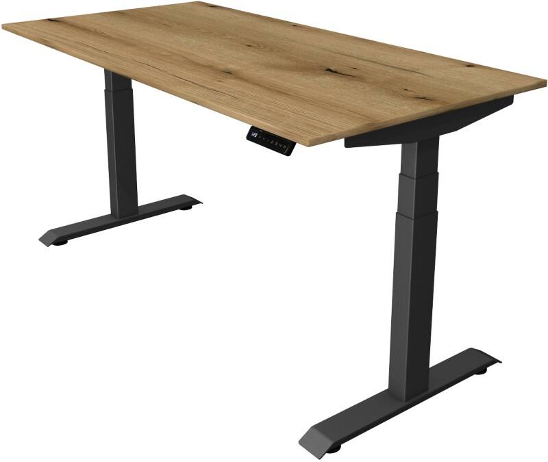 Kerkmann Elektronisch Höhenverstellbar Sitz-Stehschreibtisch Eiche T-Fuß 1.600 (B) x 800 (T) x 1.290 (H) mm Metall, Holz