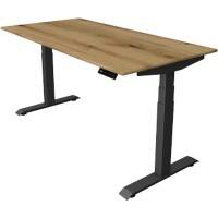 Kerkmann Elektronisch Höhenverstellbar Sitz-Stehschreibtisch Eiche T-Fuß 1.600 (B) x 800 (T) x 1.290 (H) mm Metall, Holz