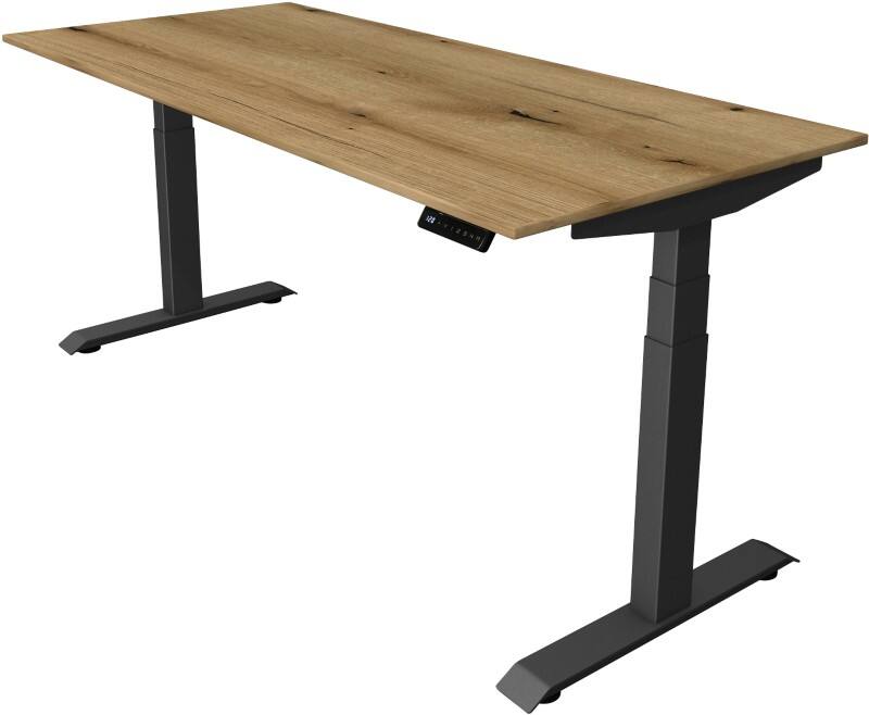 Kerkmann Elektronisch Höhenverstellbar Sitz-Stehschreibtisch Eiche T-Fuß 1.800 (B) x 800 (T) x 1.290 (H) mm Metall, Holz