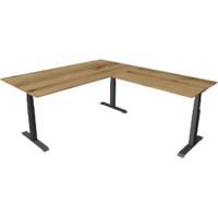 Kerkmann Elektronisch Höhenverstellbar Sitz-Stehschreibtisch Eiche T-Fuß 2.000 (B) x 2.200 (T) x 1.290 (H) mm Metall, Holz