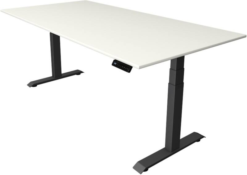 Kerkmann Elektronisch Höhenverstellbar Sitz-Stehschreibtisch Weiß T-Fuß 2.000 (B) x 1.000 (T) x 1.290 (H) mm Metall, Holz
