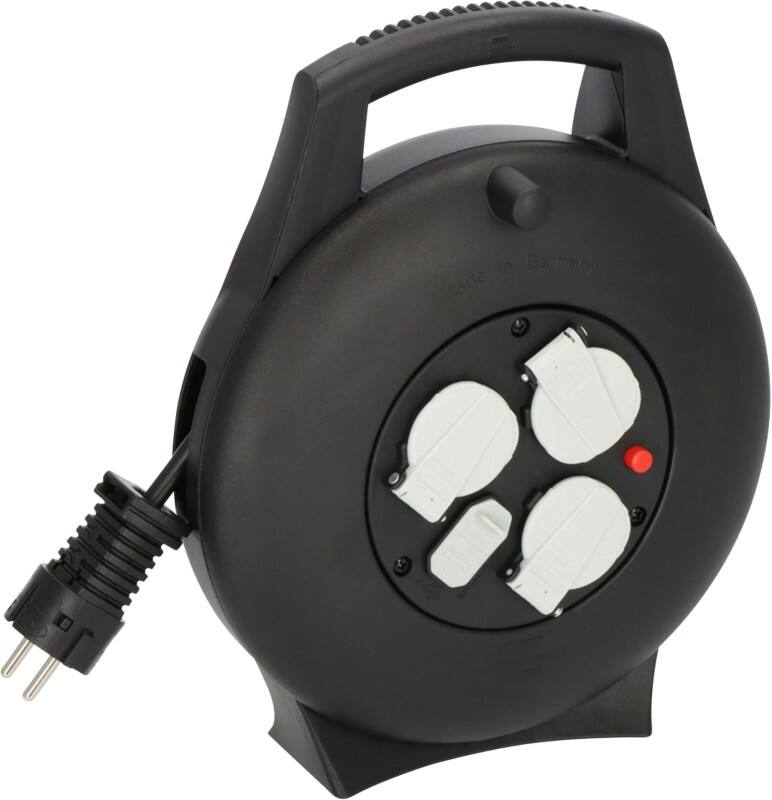 brennenstuhl Vario Line Kabeltrommel 3-fach mit USB-A 10 m Schwarz 1093900600