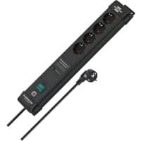 brennenstuhl Premium-Line Steckdosenleiste 4-fach mit Überspannungsschutz bis 60.000 A, 1,8 m Schwarz 1951140300