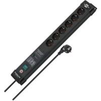 brennenstuhl Premium-Line Steckdosenleiste 6-fach mit Überspannungsschutz bis 60.000 A, 3 m Schwarz 1951160401