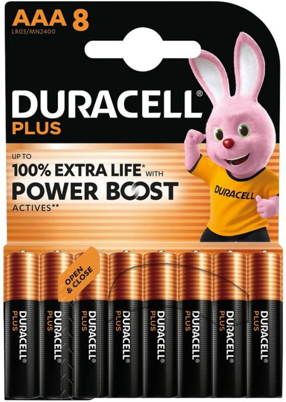 Duracell Batterien DURACELL PLUS AAA LR03 Alkali 8 Stück 