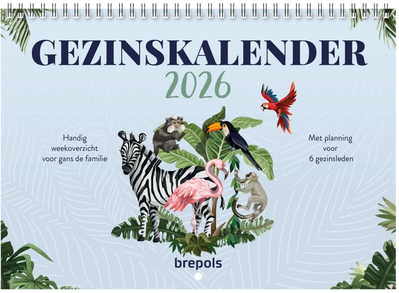 Brepols Familienkalender 2026 1 Woche auf 2 Seiten Niederländisch 31 (B) x 1 (T) x 2,8 (H) cm Blau
