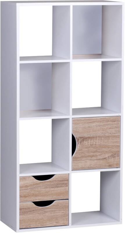 WOHNLING Spanplatte Bücherregal 6 600 x 290 x 1.200 mm Weiß