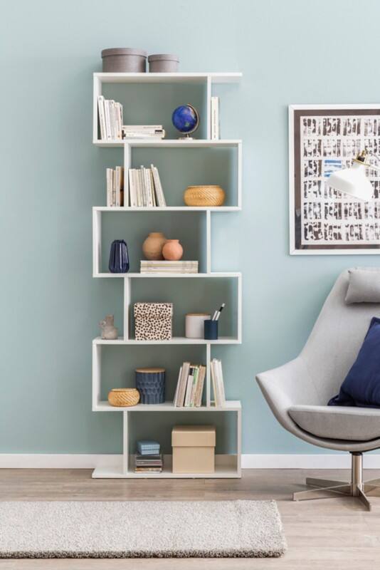 WOHNLING Spanplatte Bücherregal 6 700 x 235 x 1.900 mm Weiß