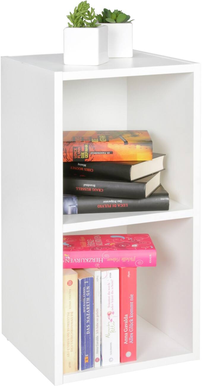WOHNLING Spanplatte Bücherregal 2 300 x 300 x 600 mm Weiß