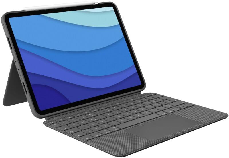 Logitech Kabellose Tastatur Combo Touch 920-010142 QWERTZ DE Grau Für iPad Pro 11"