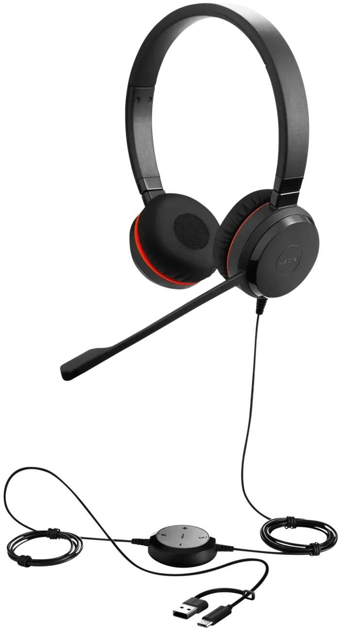 Jabra Evolve Kabelgebundes Headset Over-the-Head USB Geräuschunterdrückung Mikrofon Stereo 20 SE Schwarz