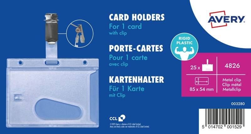 Avery Zweckform 4826, Namensschilder, 54 x 85 mm, Transparent