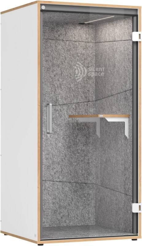 Hammerbacher Akustische Bürokabine VTBSS1 Weiß mit Aufbau