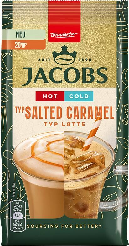 JACOBS Typ Salzkaramell Heiß und Kalt Instant-Kaffeemischung 340g