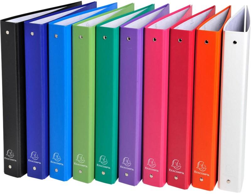 Exacompta 30 mm Ringbuch PP (Polypropylen) DIN A4 4-Ring Farbig sortiert 51330E 20 Stück