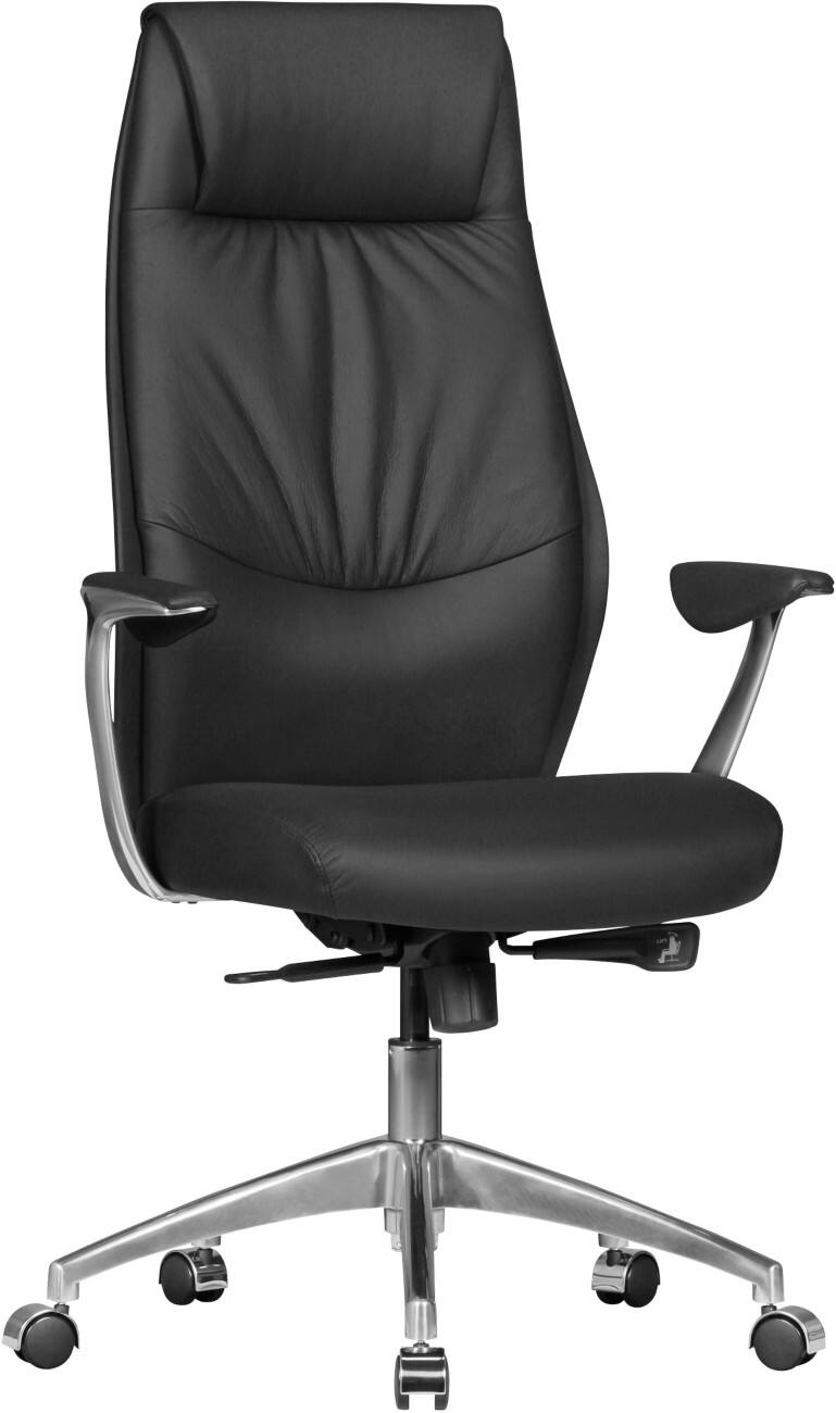 AMSTYLE Bürostuhl Synchro Tilt Feststehende Armlehnen Höhenverstellbar Schwarz max. 120 kg SPM1.141 1270 x 670 x 580 mm