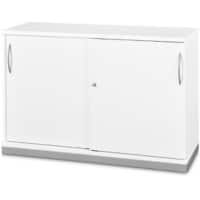 Schaffenburg Schiebetürenschrank Stahl 3 Fachboden 1.200 x 442 x 1.133 mm Weiß