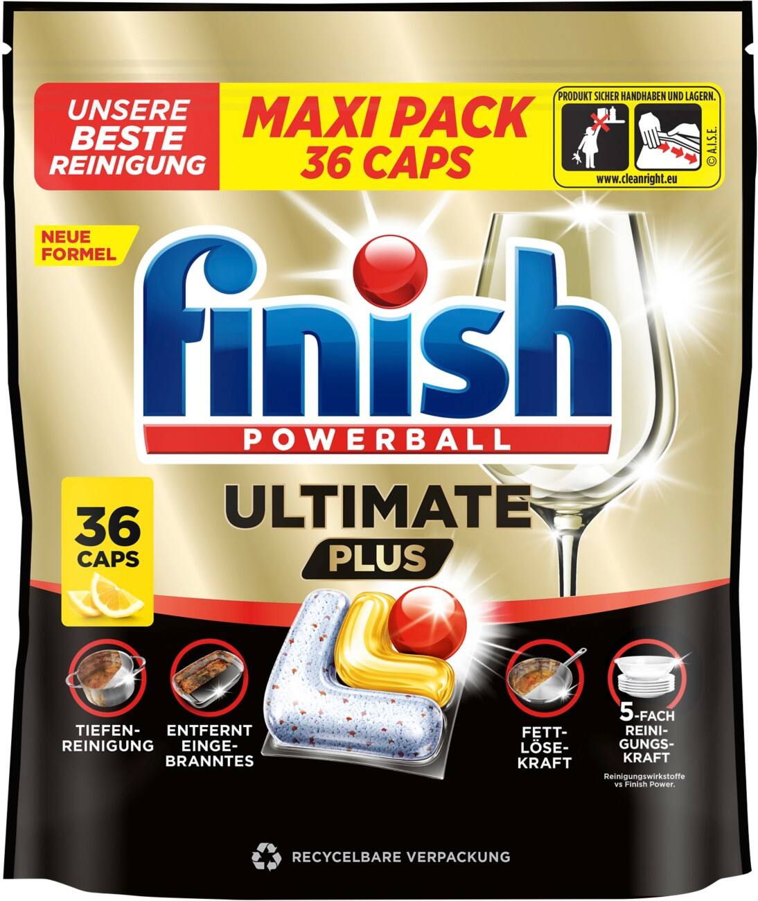 Finish Powerball Ultimate Plus Spülmaschinentabs Citrus 36 Stück