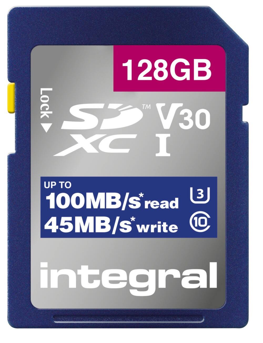 Integral 128 GB SD-Karte SDXC UHS-1 U3 CL10 V30 bis zu R-100 MBS