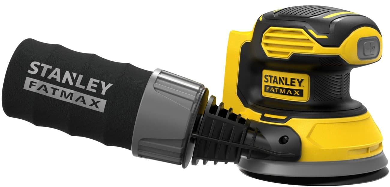 Stanley FATMAX Akku-Exzenterschleifer, 18 V, gebürstet, 125 mm, 1 x Exzenterschleifer, 1 x Schnellwechsel-Schleifmatte, 1 x Staubbeutel