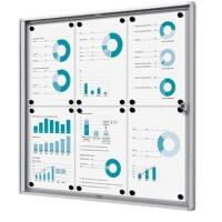 SHOWDOWN Abschließbarer Schaukasten Magnetisch 71,1 (B) x 65,5 (H) cm Silber 6 x DIN A4