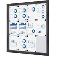 SHOWDOWN Abschließbarer Schaukasten Magnetisch 96,1 (B) x 100,4 (H) cm Anthrazit 12 x DIN A4