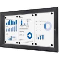 SHOWDOWN Abschließbarer Schaukasten Magnetisch 74,1 (B) x 38,8 (H) cm Anthrazit 3 x DIN A4