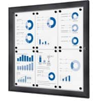 SHOWDOWN Abschließbarer Schaukasten Magnetisch 74,1 (B) x 69,6 (H) cm Anthrazit 6 x DIN A4