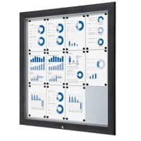 SHOWDOWN Abschließbarer Schaukasten Magnetisch 102,5 (B) x 106,7 (H) cm Anthrazit 12 x DIN A4