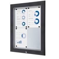 SHOWDOWN Abschließbarer Schaukasten Magnetisch 58,3 (B) x 76 (H) cm Anthrazit 4 x DIN A4