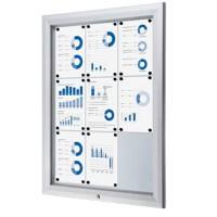 SHOWDOWN Abschließbarer Schaukasten Magnetisch 80,5 (B) x 106,7 (H) cm Silber 9 x DIN A4