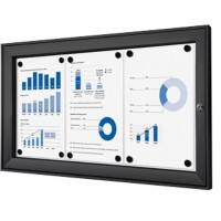 SHOWDOWN Abschließbarer Schaukasten Magnetisch 74,1 (B) x 38,8 (H) cm Schwarz 3 x DIN A4