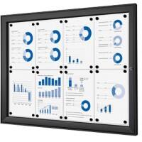 SHOWDOWN Abschließbarer Schaukasten Magnetisch 96,1 (B) x 69,6 (H) cm Schwarz 8 x DIN A4