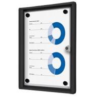 SHOWDOWN Abschließbarer Schaukasten Magnetisch 27,1 (B) x 35 (H) cm Schwarz 1 x DIN A4