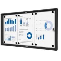 SHOWDOWN Abschließbarer Schaukasten Magnetisch 71,1 (B) x 35 (H) cm Schwarz 3 x DIN A4