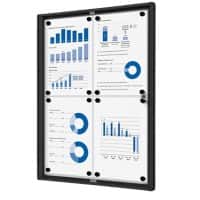 SHOWDOWN Abschließbarer Schaukasten Magnetisch 49,1 (B) x 65,5 (H) cm Schwarz 4 x DIN A4