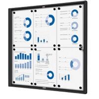 SHOWDOWN Abschließbarer Schaukasten Magnetisch 71,1 (B) x 65,5 (H) cm Schwarz 6 x DIN A4